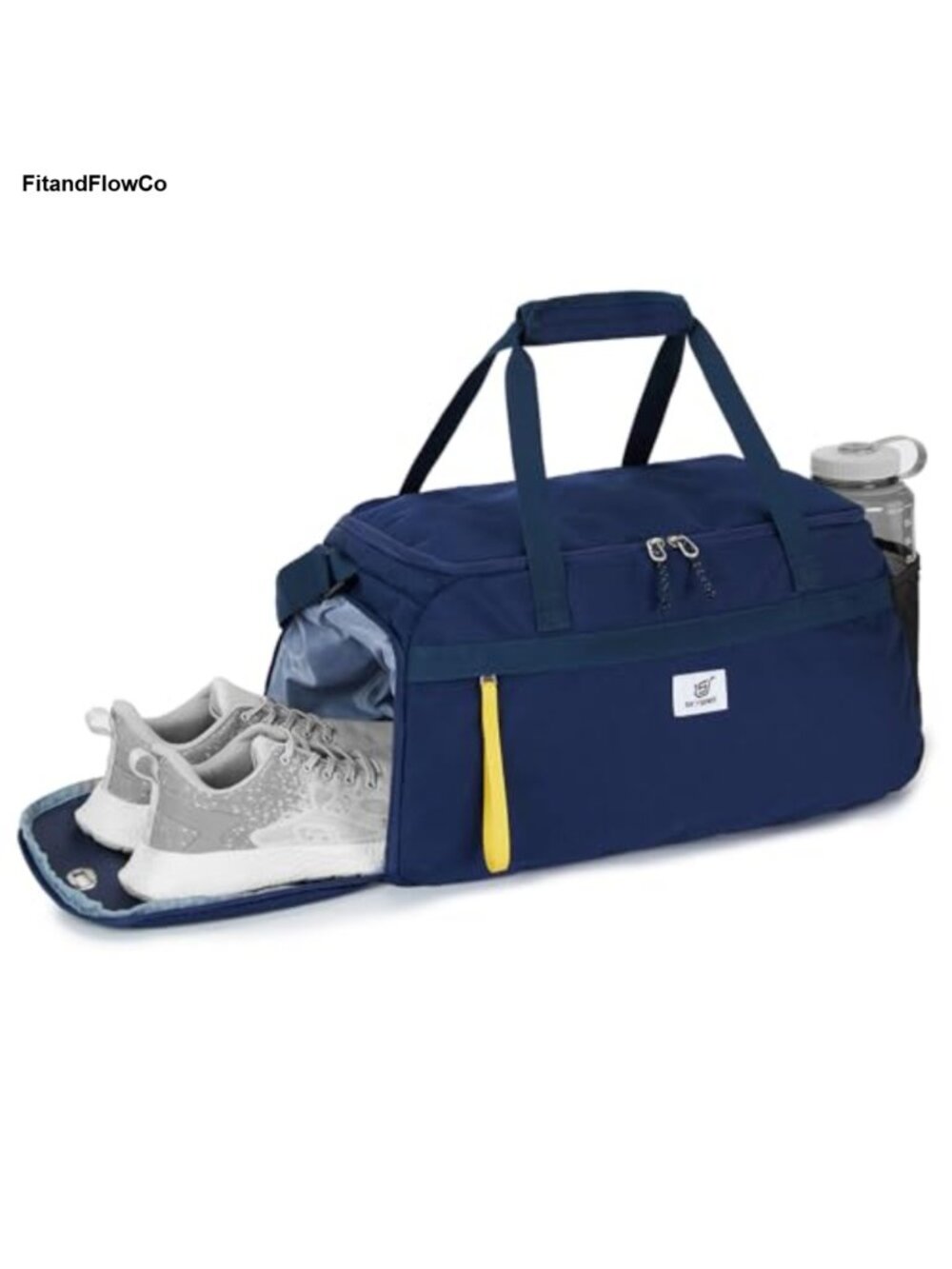 35L Gym Duffle Bag Shoe Compartment Wet Pocket Polyester Travel Tote